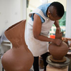 Magdalene Odundo in her studio in Farnham 2016
